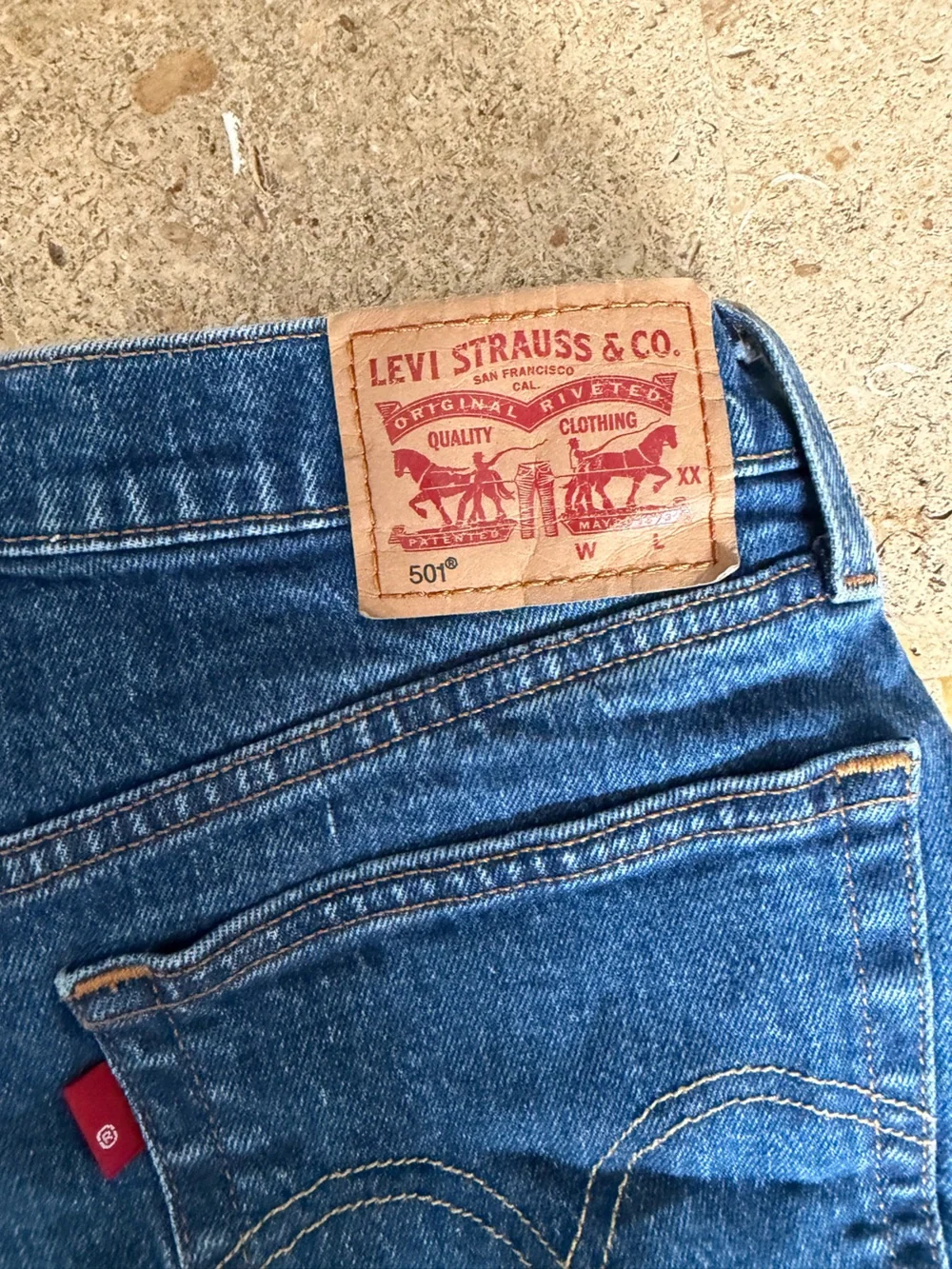 Levi's Blue High-Rise Distressed Denim Cutoff Shorts